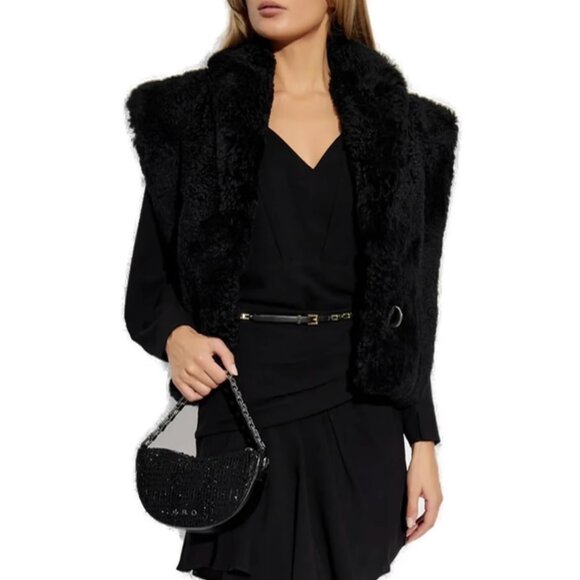 NWT Iro Midaos Fur Vest Black EU36/US4/Small Winter Must-Have!